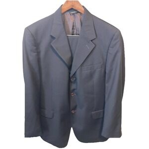 Roberto Villini Men's Suit 40R Pleated Pants 38/30 Wool Made in Italy Dk Gray